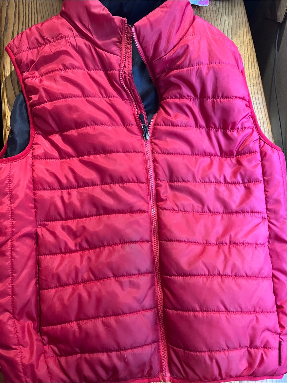 Pacific Trail Quilted Sleeveless Vest in red.
